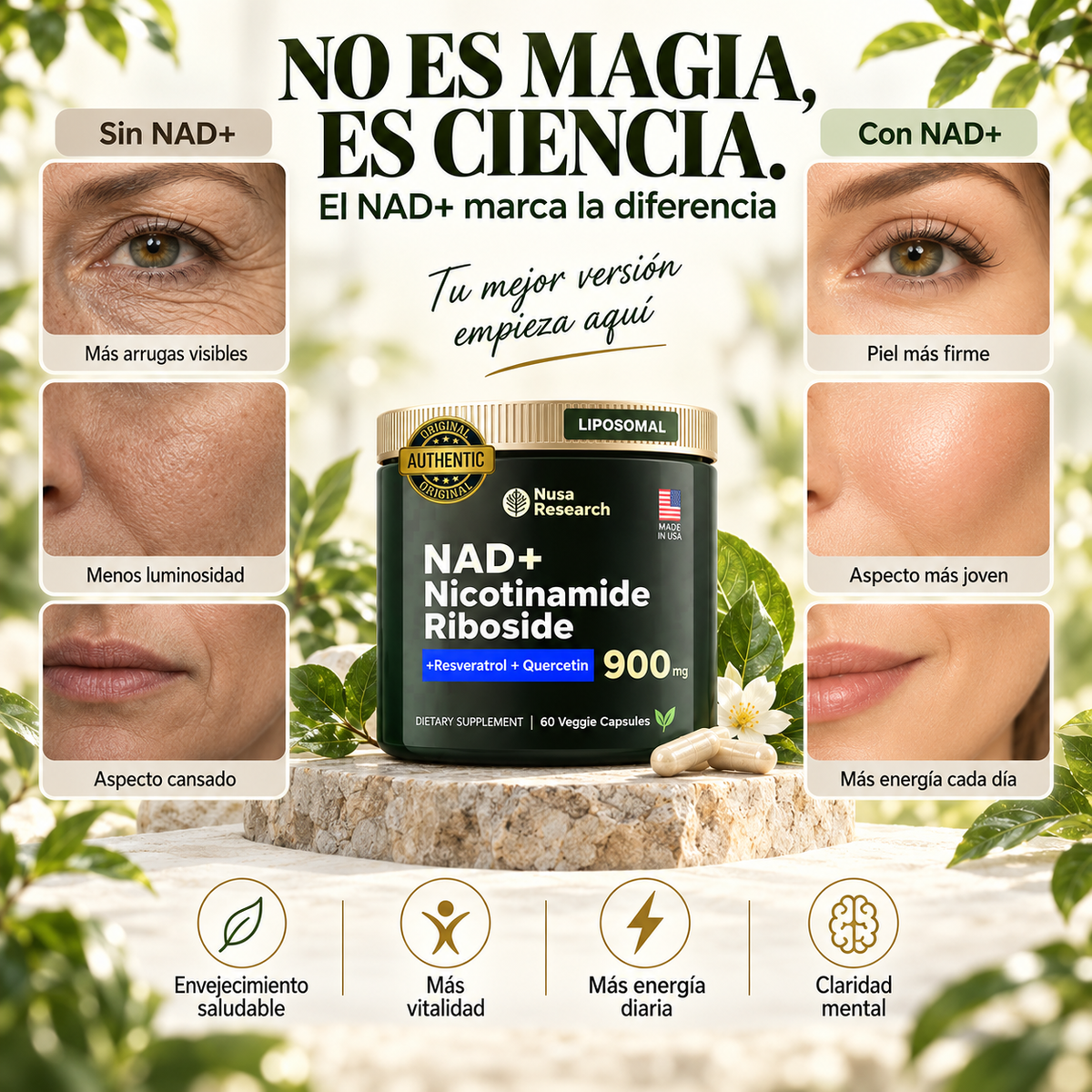 Activa tu NAD+ Vuelve a sentir la energía que recuerdas